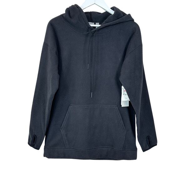 Zella Fleece Hoodie Black with Thumbholes Women XS NWT After Workout - Picture 1 of 12